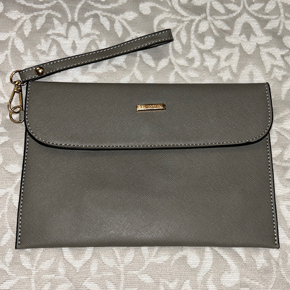 ELIM & PAUL Women’s Envelope Bag, Gray Purse Handbag - EUC